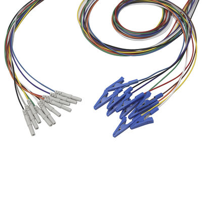 O ruído 1,5 elétrodos do EEG do grampo do crocodilo do jacaré do grabber do estilo chapeou o elétrodo dos Leadwires do EEG do ouro