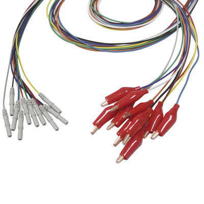 Grabber do estilo do ruído 1.5mm com o elétrodo chapeado dos Leadwires do EMG do EEG do ouro do EEG do agrafo do escudo exterior elétrodos macios