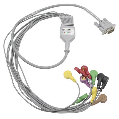 Pressão da ligação do fio de ligação 10 de MEIGAOYI ECG Holter Cable 15pin Ecg