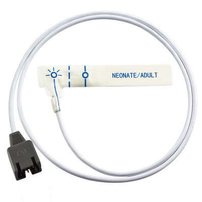 Sensor de SpO2 pediátrico descartável de espuma branca DB9 9Pin para Rad-7 Rad-8 85CM