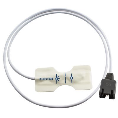 Sensor de SpO2 pediátrico descartável de espuma branca DB9 9Pin para Rad-7 Rad-8 85CM