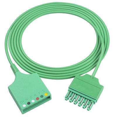 Cabo Adaptador de Tronco ECG Sie-me-ns Draeger MS16256 6 Vias Cabo de Extensão de Tronco ECG Drager Conector de Pino Único