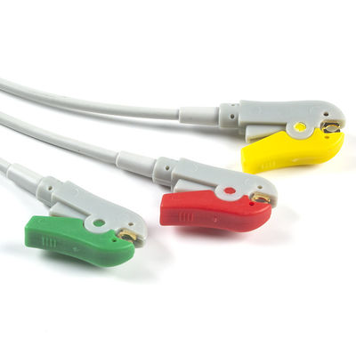 Cabo do conector de grampo ECG do IEC do cabo de AAMI 6Pin ECG e da ligação dos Leadwires 3