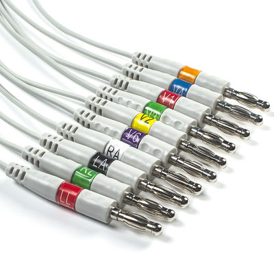 Cabo do ECG de Welch Allyn RE-PC-AHA-BAN SE-PRO-600 e banana 4,0 do IEC do Pin dos Leadwires 14