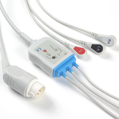 Cabo da pressão ECG dos cabos e dos Leadwires 3Lead M1735A da Philips 8Pin ECG
