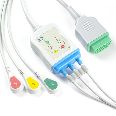 GE Marquette 2021141-002 2001292-001 cabos do conector ECG da pressão 11pin do IEC da ligação dos cabos e dos Leadwires 3 de ECG