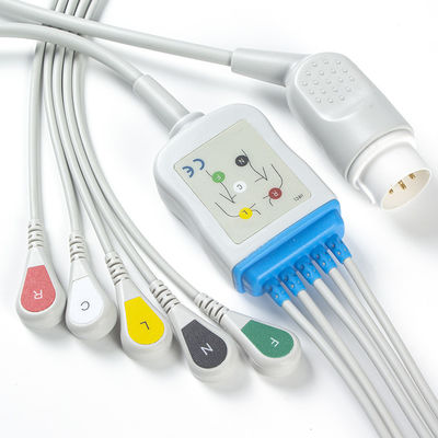 Cabo da pressão ECG da ligação dos cabos e dos Leadwires 8pin 3 do adulto ECG da Philips
