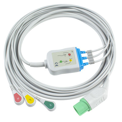 Mindray Datascope 040-000966-00 cabos de EA6232A ECG e conectores ECG dos Leadwires 12pin cabografa a pressão do IEC de 3 ligações