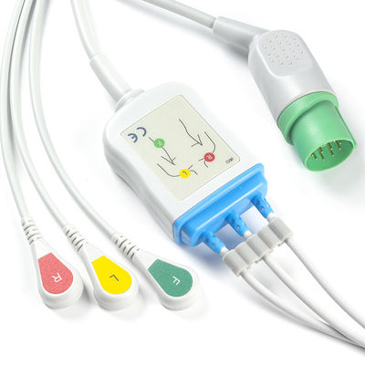 O conector ECG dos cabos e dos Leadwires CB-72353P 11pin OEC-6102A de Nihon Kohden ECG cabografa a pressão do IEC de 3 ligações