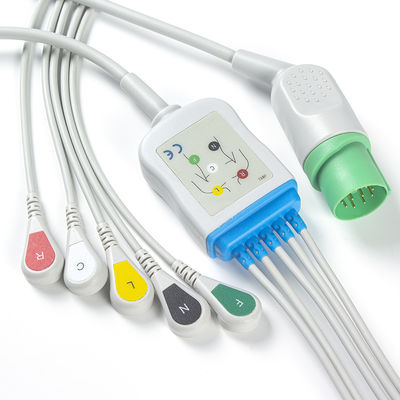 O conector ECG dos cabos e dos Leadwires 11pin de Nihon Kohden TEC-7631C ECG cabografa a pressão do IEC de 5 ligações