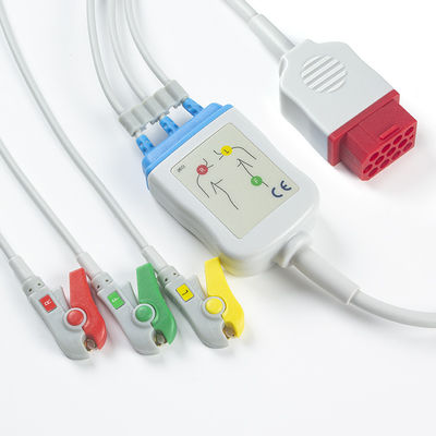 Os cabos de Bionet BM3 BM5 ECG e os Leadwires novos 12 Pin Connector ECG cabografam o grampo do grabber do IEC de 3 ligações