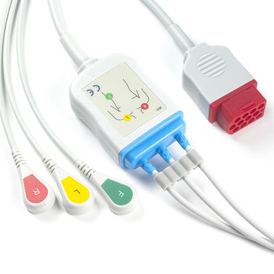 Os cabos e os Leadwires do modelo novo BM3 BM5 ECG de Bionet agarram ECG cabografam 3 o conector de pino do IEC 12 da ligação