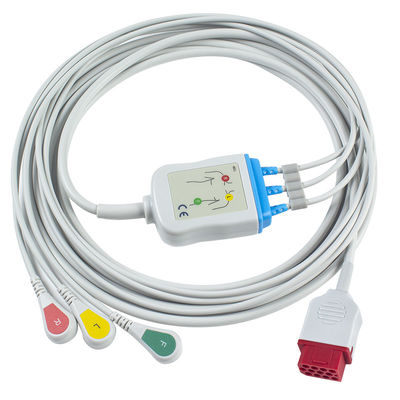 Os cabos e os Leadwires do modelo novo BM3 BM5 ECG de Bionet agarram ECG cabografam 3 o conector de pino do IEC 12 da ligação