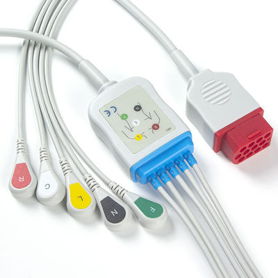 Os cabos e os Leadwires novos da ligação ECG de Bionet BM3 BM5 BM7 5 agarram o pino do IEC 12 do cabo de ECG