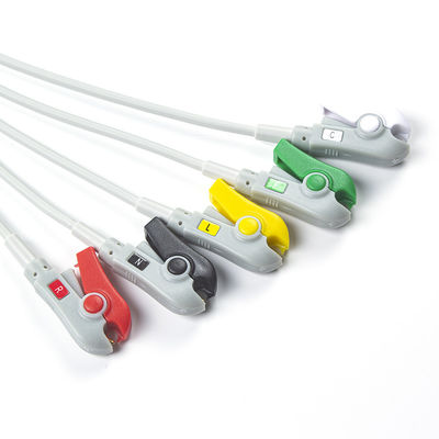 Para a Omron > Colin Cable ECG compatível com ligação directa e fios de chumbo 5Lead IEC Grabber