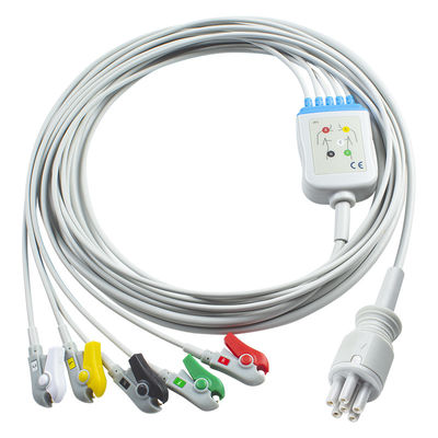 Para a Omron > Colin Cable ECG compatível com ligação directa e fios de chumbo 5Lead IEC Grabber