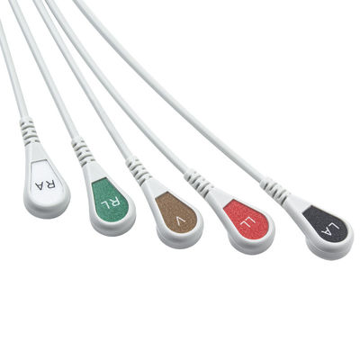 Fukuda Denshi Compatible Direct-Connect ECG Cable e fios de chumbo - CI-700E-5 5Lead AHA Snap