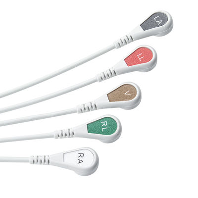 Fukuda Denshi Compatible Direct-Connect ECG Cable e fios de chumbo - CI-700E-5 5Lead AHA Snap