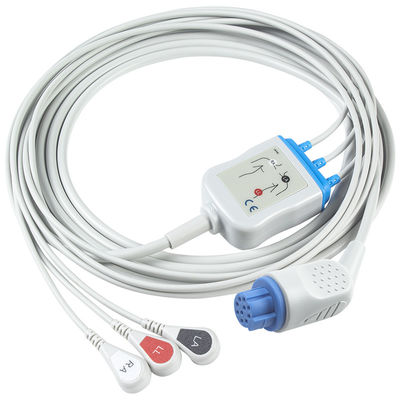 Para Datex Ohmeda Compatible Direct-Connect ECG Cable e fios de chumbo 3Lead AHA Snap