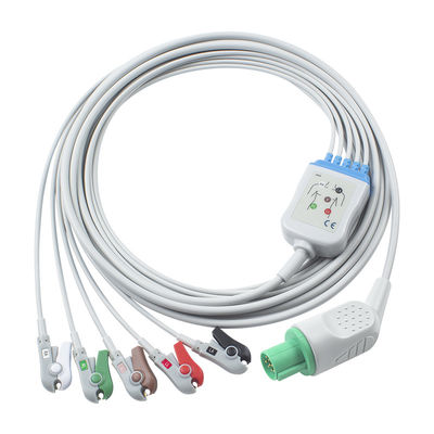 Hellige Cable ECG compatível com ligação direta e fios de condução 5Lead AHA Grabber