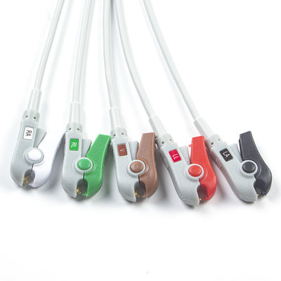 Hellige Cable ECG compatível com ligação direta e fios de condução 5Lead AHA Grabber