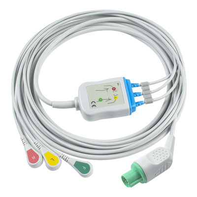 Hellige Cable ECG compatível de ligação direta e fios de condução para 3Lead IEC Snap
