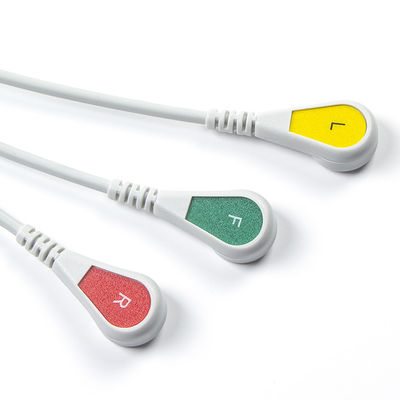 Hellige Cable ECG compatível de ligação direta e fios de condução para 3Lead IEC Snap
