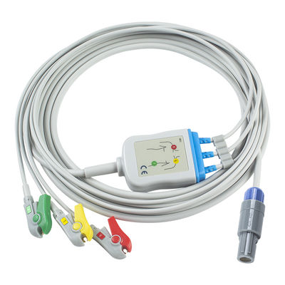 GE Healthcare Vivid Compatible Direct-Connect ECG Cable e fios de chumbo para 3Lead IEC Grabber