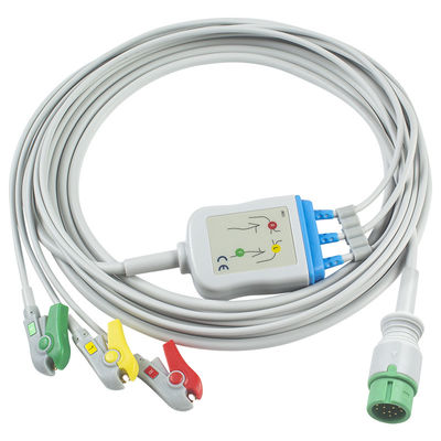 Para Mindray > Datascope Compatible Direct-Connect ECG Cable e fios de chumbo - 040-000964-00