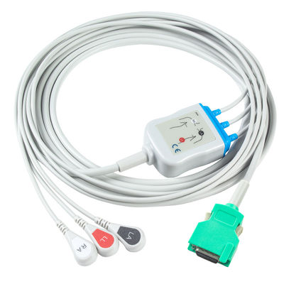 Para Nihon Kohden Cable ECG compatível de ligação direta e fios de chumbo 3Lead AHA Snap