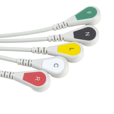 Compatível Siemens Drager 5 Lead Iec Snap Ecg Lead Cable / Ecg Lead Wire Set