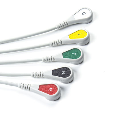 Compatível Siemens Drager 5 Lead Iec Snap Ecg Lead Cable / Ecg Lead Wire Set
