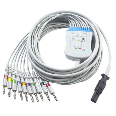 Cabo do ECG do Q-esforço 60-00181-01 de Mortara 60-00180-01 e banana 4,0 do IEC do Pin dos Leadwires 12