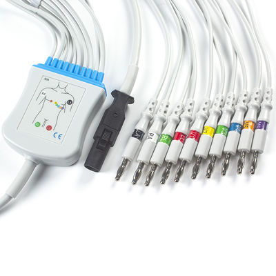 Cabo do ECG do Q-esforço 60-00181-01 de Mortara 60-00180-01 e banana 4,0 do IEC do Pin dos Leadwires 12