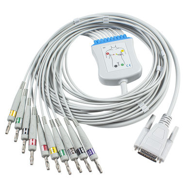 Banana 4,0 do IEC do Pin dos Leadwires 15 do cabo BA-902D ECG-FD07 ECG-9010K do tronco de Nihon Kohden Ekg