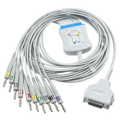 Cabos do cabo ECG do monitor paciente do ECG 10Leads da banana 4,0 do IEC de Fukuda Denshi CP-101LD FX101 FX-7202