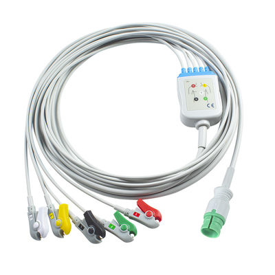 Promed PM-12 PM-12C PM-12D Cabos ECG e fios de chumbo 14pin Conector ECG Cable 3 Lead IEC snap