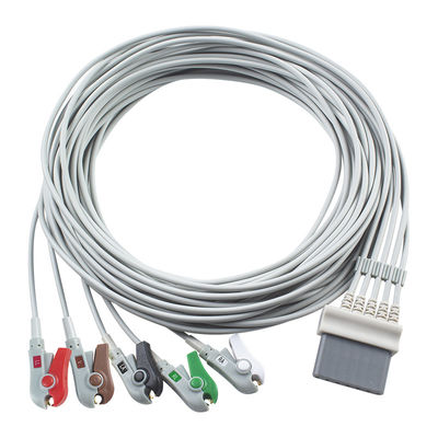 Cabos de ECG Schiller e fios de chumbo Conector de 7 pinos Cable de ECG 5 Captador de snap IEC de chumbo