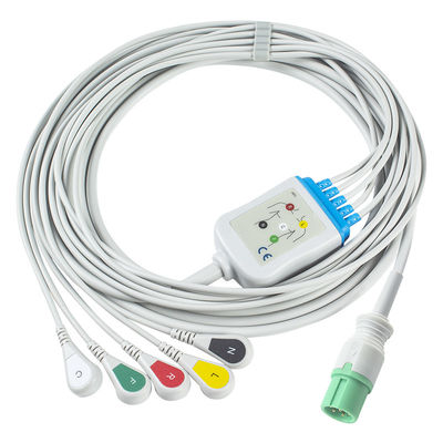 Cabos ECG e fios de chumbo da Contec 7pin Connector CMS 7000 8000 5000 Novo modelo de cabo ECG 5Lead Grabber
