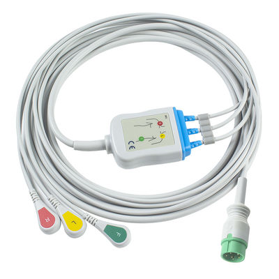 Cable de ECG de uma peça Zoll e fios de condução Cable de ECG de 6 pines Cable de ECG de 3 canais