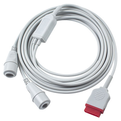 GE Transdutor de pressão sanguínea invasivo IBP Adaptador 2*Edward 6pin IBP cabo de extensão
