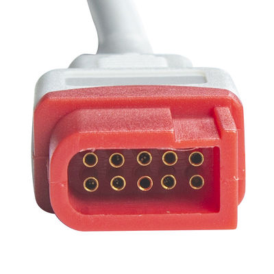Spacelabs Retangular 10Pin para redondo 6Pin IBP Adaptador cabo IBP cabo de extensão 0,3 metros