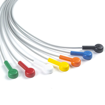 Set de fios de chumbo 7 fios de chumbo ECG GE SEER 1000 3 canais IEC Snap Compativel para GE SEER 1000