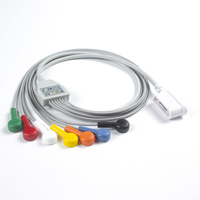 Set de fios de chumbo 7 fios de chumbo ECG GE SEER 1000 3 canais IEC Snap Compativel para GE SEER 1000