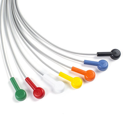 Set de fios de chumbo 7 fios de chumbo ECG GE SEER 1000 3 canais IEC Snap Compativel para GE SEER 1000