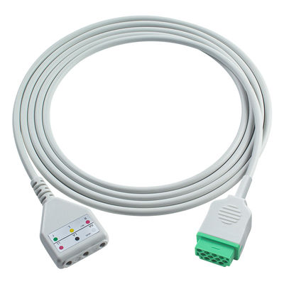 GE ECG Trunk Cable Din Style 3 lead Leadwires Cable 1.30M
