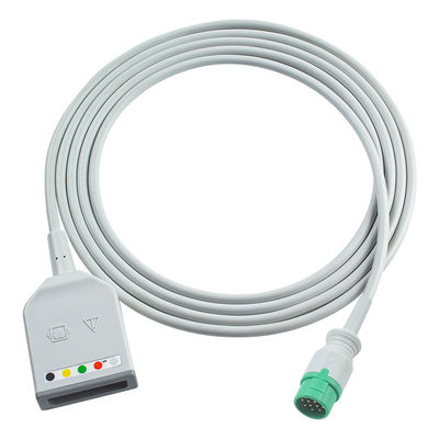Fukuda Denshi 12Pin 5Lead ECG Trunk Adaptador Cable Dynascope DS-7100 ECG Cable de Extensão Euro Style