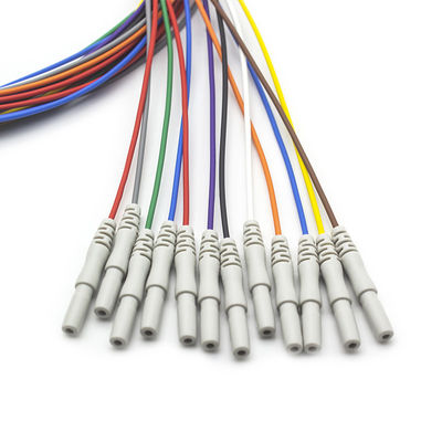 Eletrodos de EEG Din 1.5 Revestidos com Ouro Coloridos Eletrodos de LED de EEG 1,5 metros 10pcs por conjunto