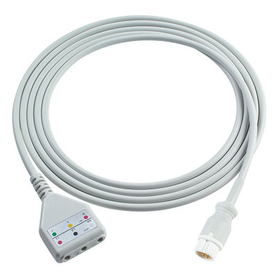 PH 12Pin ECG Trunk Cable Phil-ips Din estilo 3lead Cable 1.30M