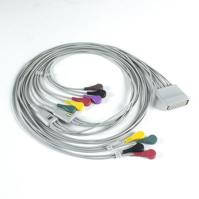 Compatível com o PH Telemetry Holter ECG 10Lead ECG Cable Holter IEC Snap